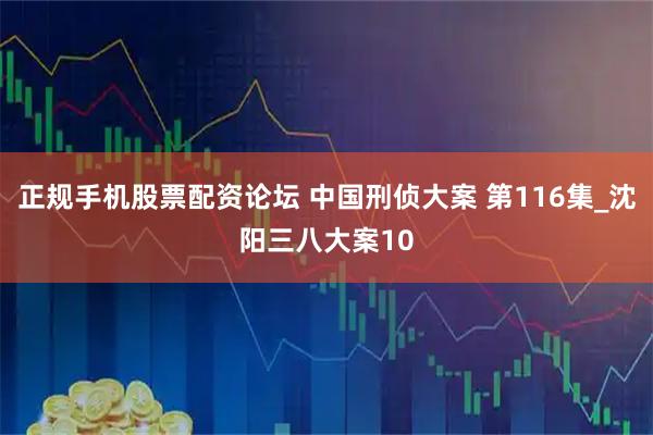 正规手机股票配资论坛 中国刑侦大案 第116集_沈阳三八大案10